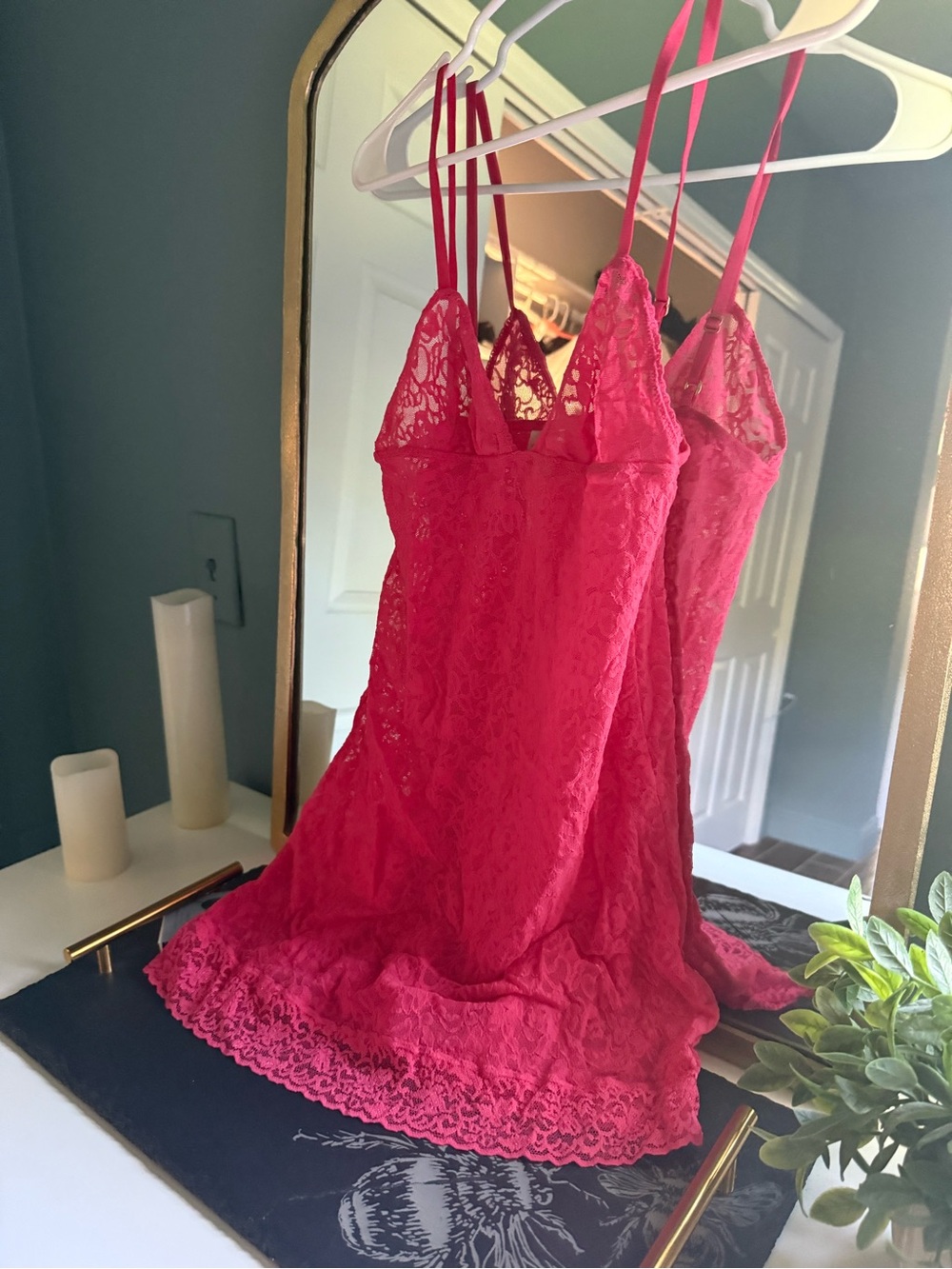 Vintage Victoria's Secret Pink Lace Chemise with Trim